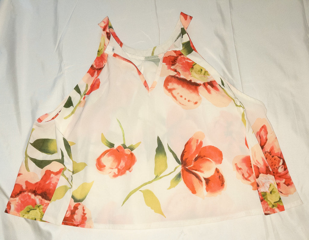 Polera sin mangas estampada sin marca talla XS