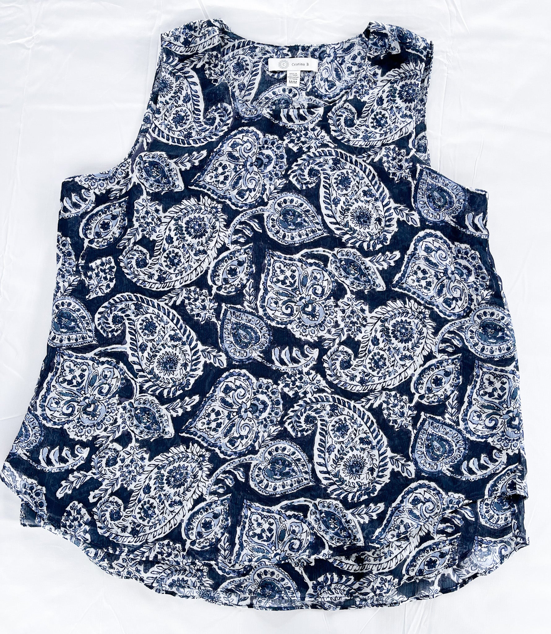Polera estampada marca Cristina B talla M