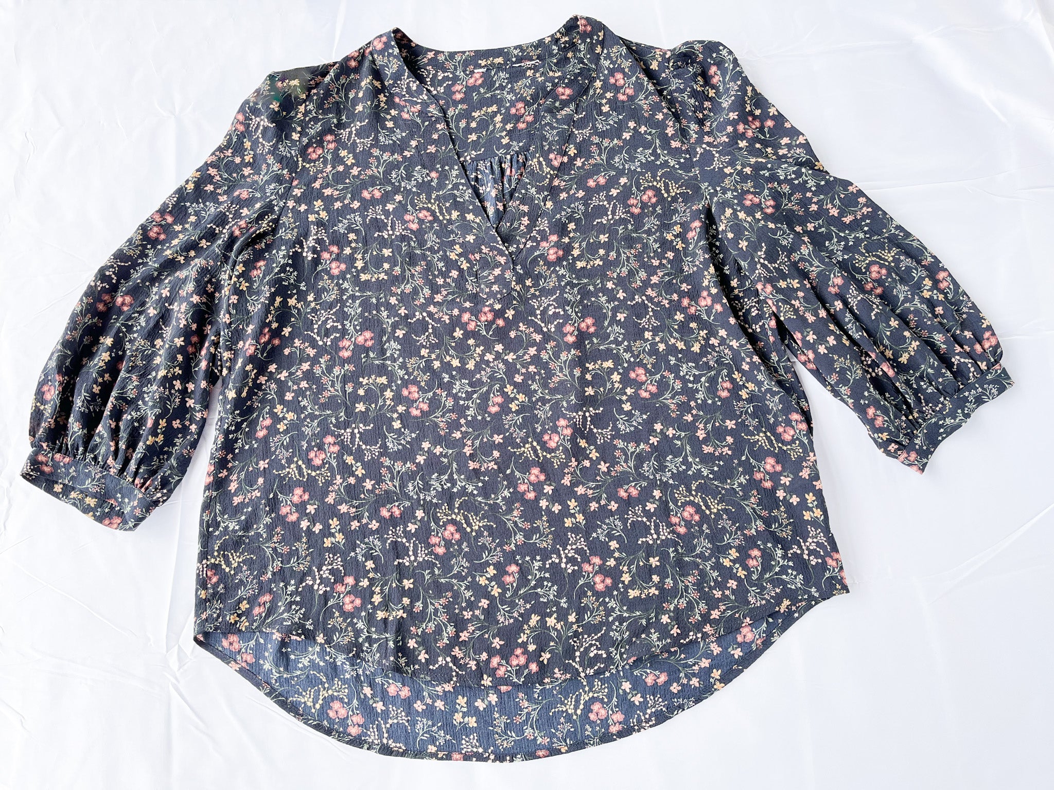 Blusa de gasa estampada sin marca talla L