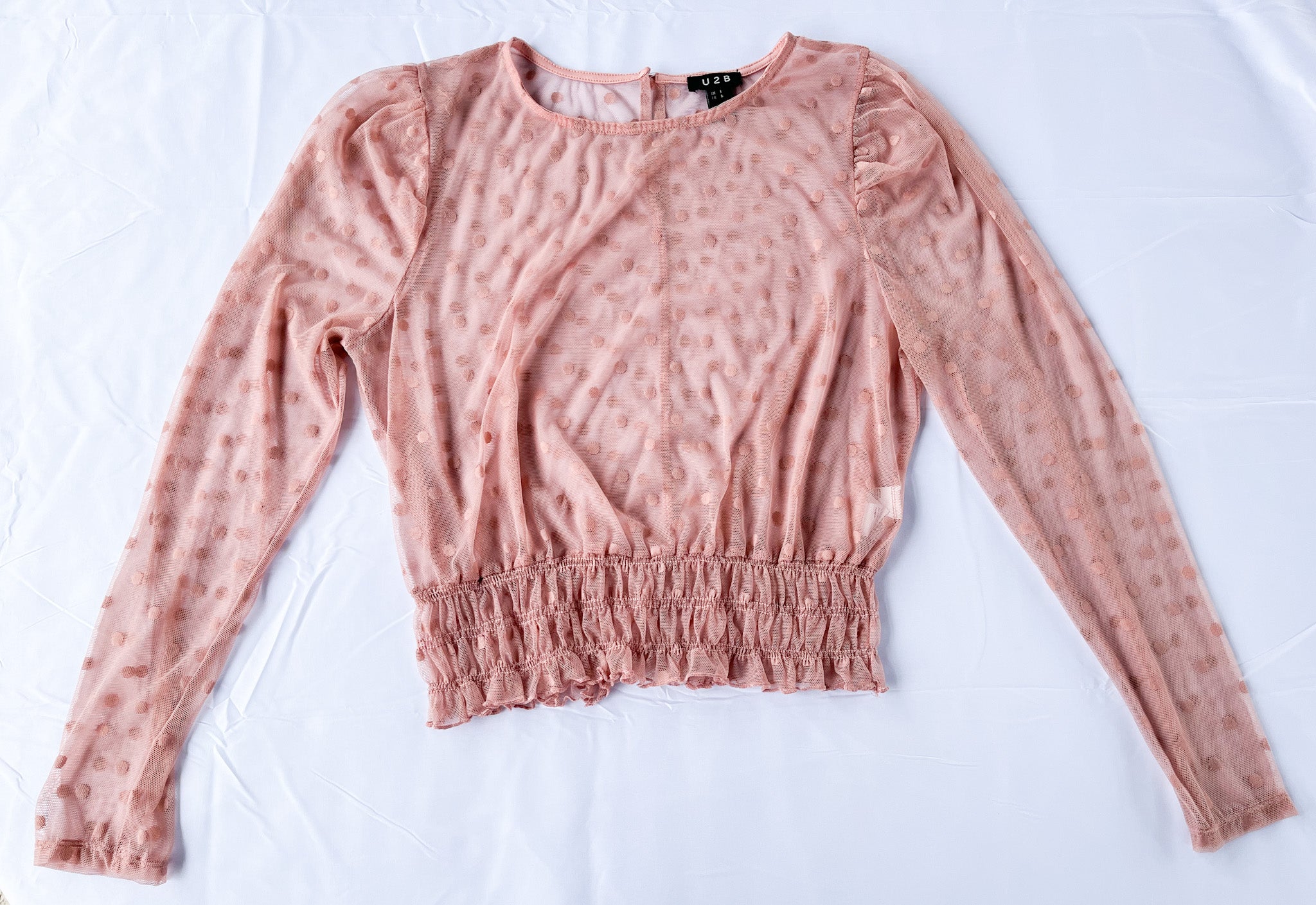 Blusa rosada transparente marca U2B talla L
