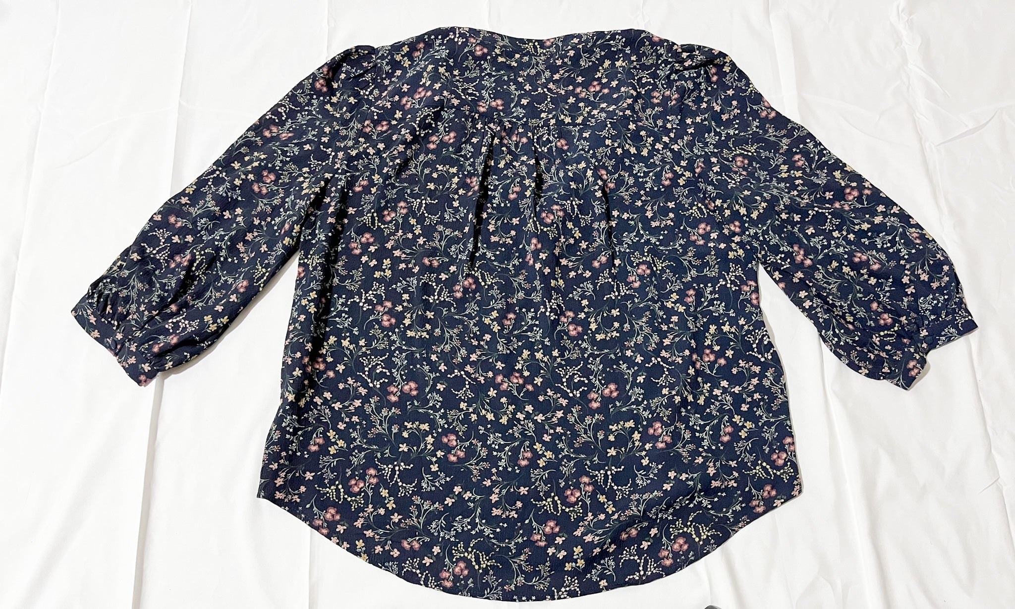 Blusa de gasa estampada sin marca talla L