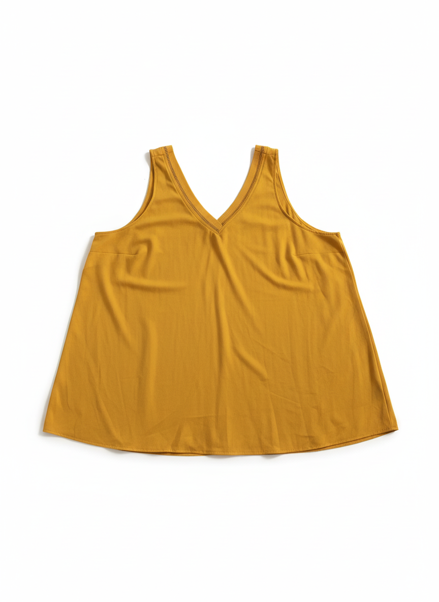 Polera sin mangas amarilla marca Torrid talla XL