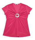 Polera manga corta color fucsia marca MXM talla L
